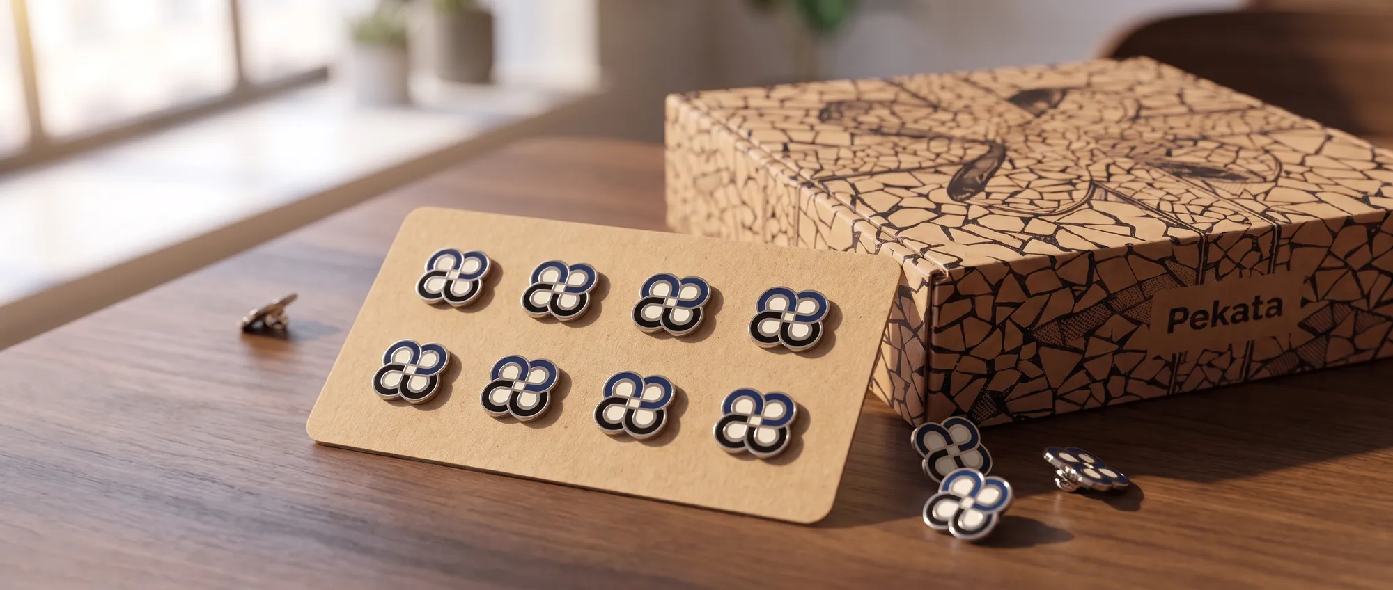 Gepersonaliseerde hard enamel pins en veiligheidsspeldbuttons met het logo van een bedrijf