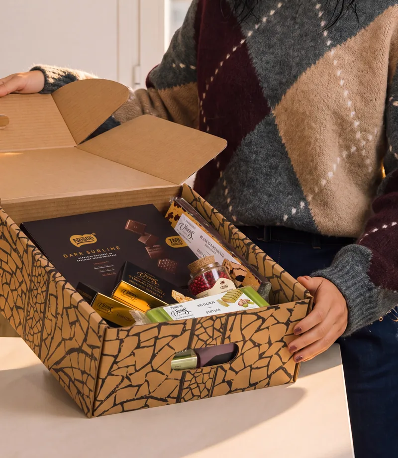 Gourmet box with chocolates and nougats